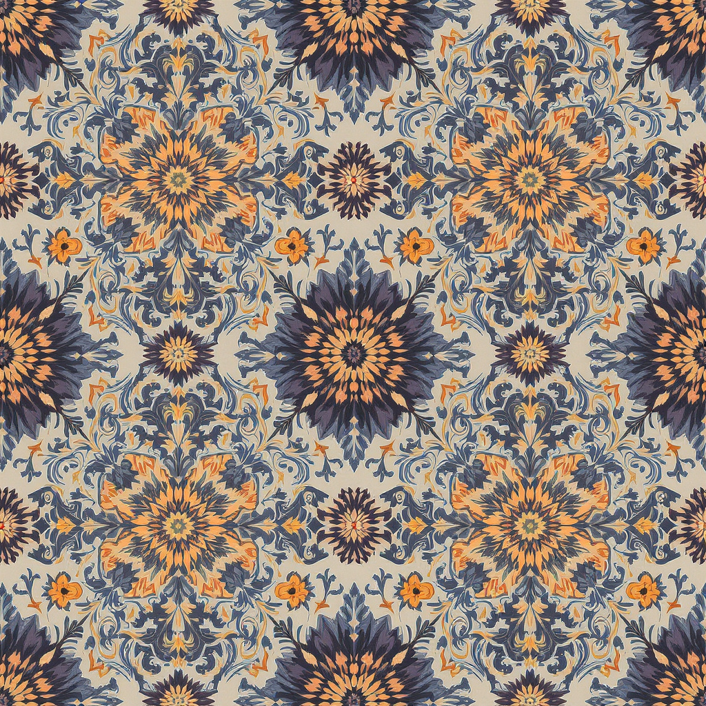 A seamless pattern with intricate floral designs for...