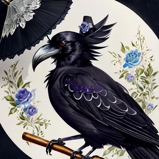 Flying Raven Crow Wall Art Image Jpg Graphic by clipArtem · Creative Fabrica