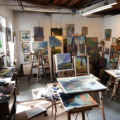 Prompt: artist studio