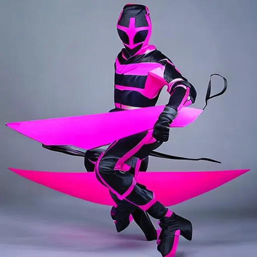 Prompt: Masashi Kishimoto, Mikio Ikemoto art style Pink energy and lighting ninja art style with mask static pink form ninja by Masashi Kishimoto, Mikio Ikemoto