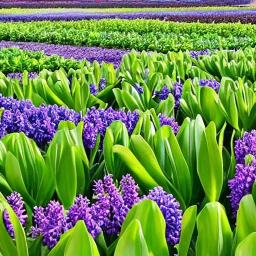 Prompt: Hyacinth - hyacinthus. garden in the indian ocean.