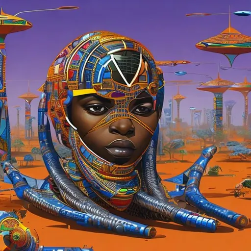 Prompt: african futurism technology
