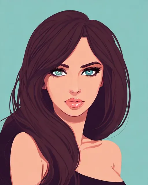 Prompt: Beautiful woman cartoon portrait 