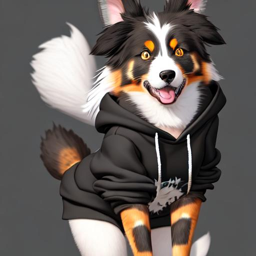 female adult cute Fursona Australian shepherd, highl... OpenArt