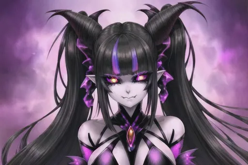 Evil anime vampiress, soft cheeks, pink cheeks, lave