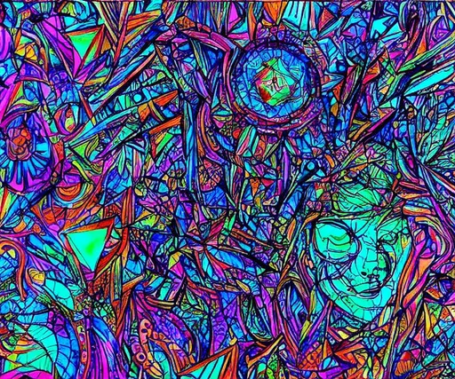 dmt, geometric, trippy, hallucinogen, hallucination,... | OpenArt