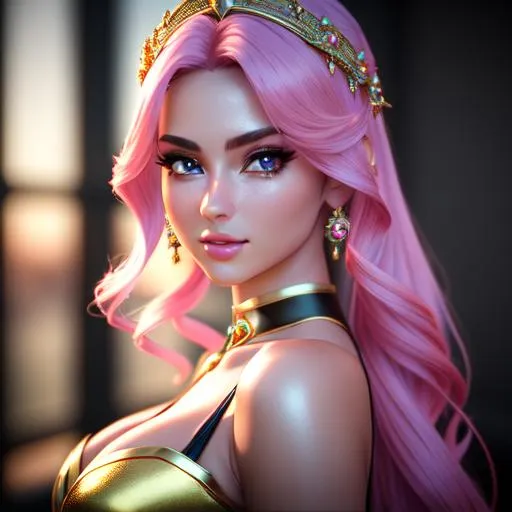Prompt: {{{{highest quality 3d concept art masterpiece}}}} best octane unreal engine 5 render with {{volumetric lighting}}, hyperrealistic intricate 128k UHD HDR,

hyperrealistic intricate perfect upper body image of flirtatious seductive stunning gorgeous beautiful cute mystical feminine 22 year old anime like hippie girl with 
{{hyperrealistic intricate pink hair}} 
and 
{{hyperrealistic intricate clear blue eyes}} 
and hyperrealistic intricate perfect flirtatious seductive stunning gorgeous beautiful cute mystical feminine face with unique features wearing 
{{hyperrealistic intricate body tight pink wool dress}}
 with deep exposed cleavage and visible abs,
soft skin and red blush cheeks and cute sadistic smile, 

epic fantasy, 
perfect anatomy in perfect composition approaching perfection, 
{{seductive love gaze at camera}}, 

hyperrealistic intricate blurred mystical trippy warm forest in background, {{warm atmosphere}}, 
  
cinematic volumetric dramatic 
dramatic studio 3d glamour lighting, 
backlit backlight, 
professional long shot photography, 

triadic colors,
sharp focus, 
occlusion, 
centered, 
symmetry, 
ultimate, 
shadows, 
highlights, 
contrast, 
{{sexy}}, 
{{huge breast}}