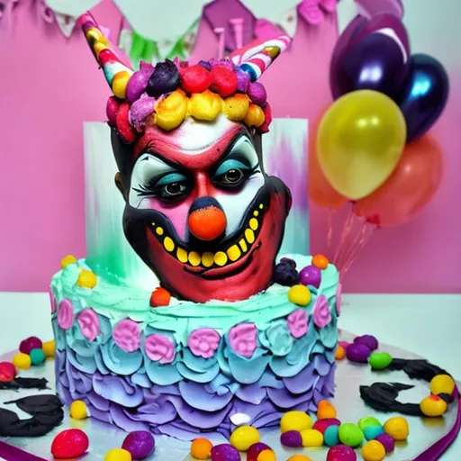 Prompt: Cake clown ombre