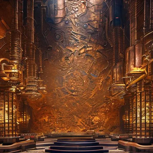 Prompt: (steampunk), lift shaft, elevator shaft, industrial, liftshaft, dwarven mine, construction, cavewalls, mine, corrosive, oxidized copper, highly detailed, digital painting, dnd, art by Stanley Lau and Artgerm and magali villeneuve and Alphonse Mucha, artstation, octane render, cgsociety
