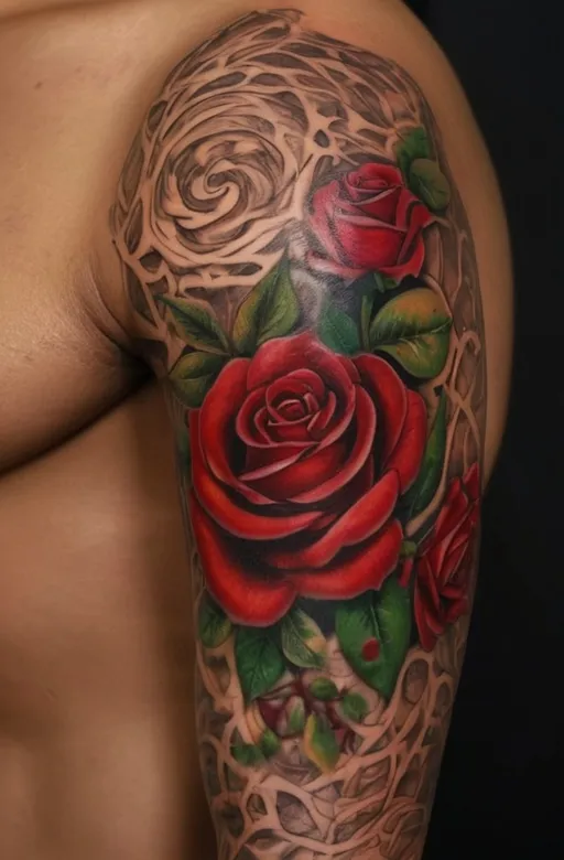 8. Red Rose Sleeve or Large-Scale Piece