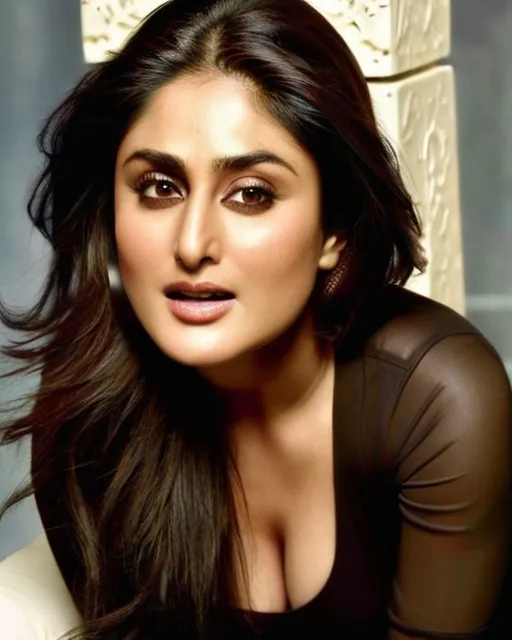 Prompt:   2000s Bollywood actress Kareena Kapoor, South Asian, female, beautiful, long, dark black hair, photograph, professional photoshoot , hyper realistic image