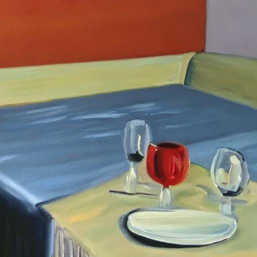 A painting of a reserved table openart