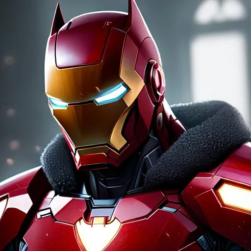Prompt: create most beautiful photograph of most beautiful fictional, Batman in Iron man suit, royal style, extremely, detailed environment, detailed background, intricate, detailed skin, natural colors , professionally color graded, photorealism, 8k, moody lighting.