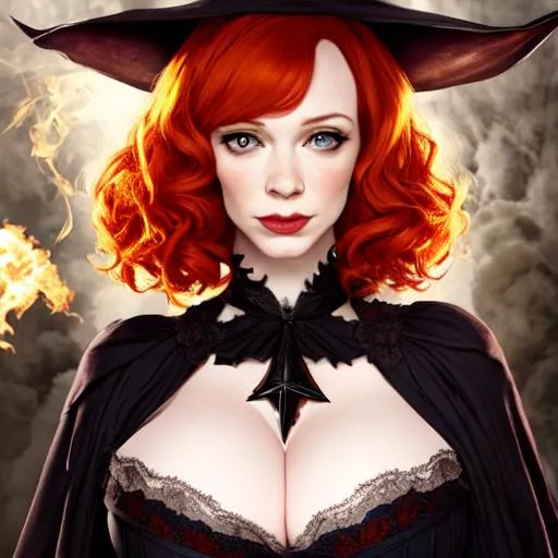 Prompt: christina hendricks as a witch
