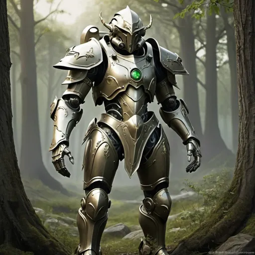 Prompt: Elven power armor