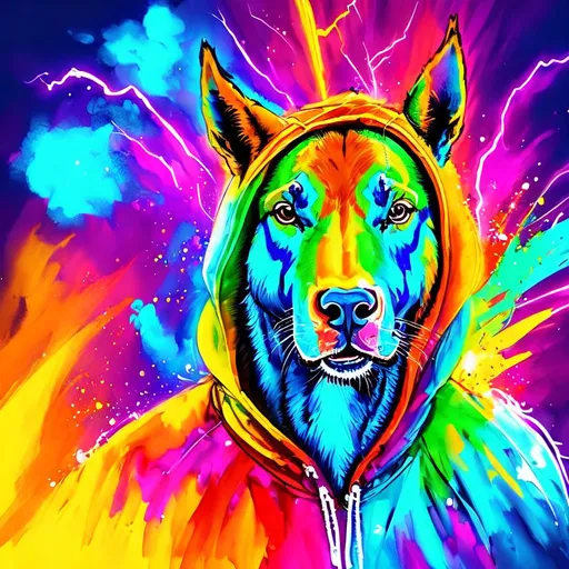 Prompt: Bojack horseman ,lightning bolt logo, acid, lsd, psychedelic, grateful dead artwork