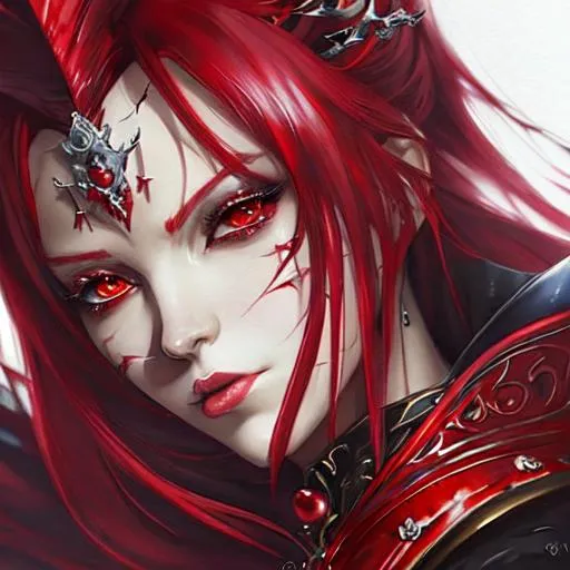 Prompt: evil red queen, anime Character Design, Unreal Engine, Beautiful, Tumblr Aesthetic,  Hd Photography, Hyperrealism, Beautiful Watercolor Painting, Realistic, Detailed, Painting By Olga Shvartsur, Svetlana Novikova, Fine Art