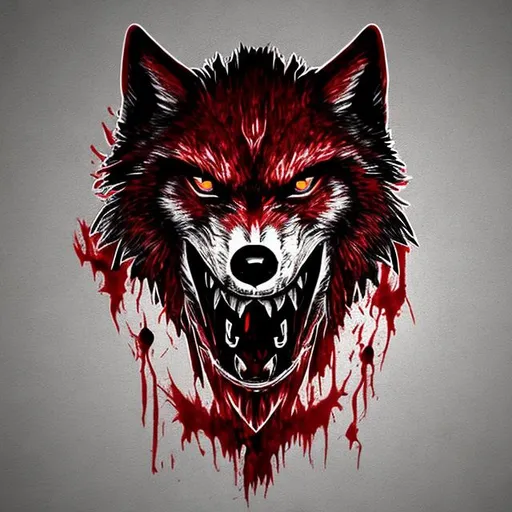 Prompt: make me a blood wolf gank logo