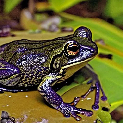 frog in rainforest and near a river