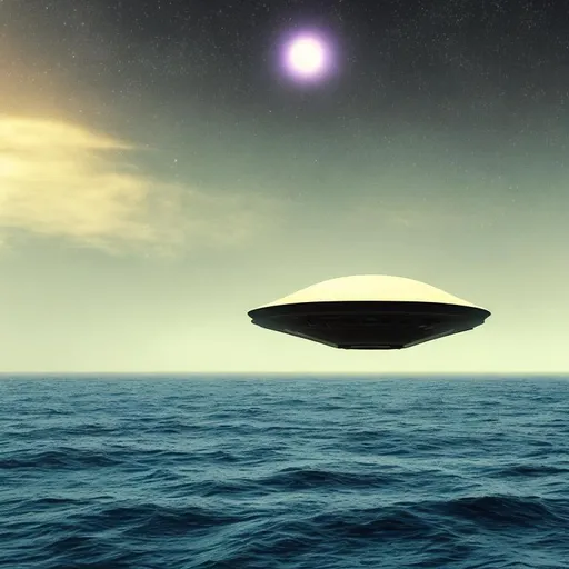 Prompt: nope ufo above the ocean