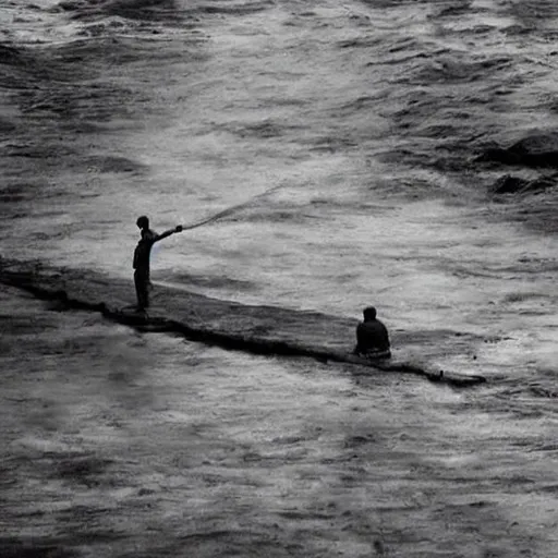 surrealismo un hombre y la muerte en una balsa un r... | OpenArt