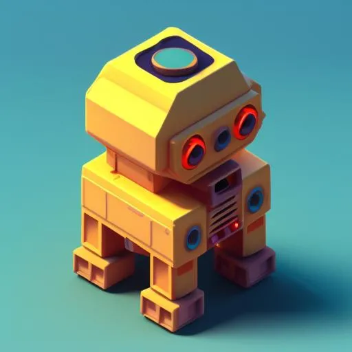 Prompt: Tiny cute isometric C-3P0, soft smooth lighting, with soft colors, 100mm lens, 3d blender render, trending on polycount, modular constructivism, blue background, physically based rendering, centered.