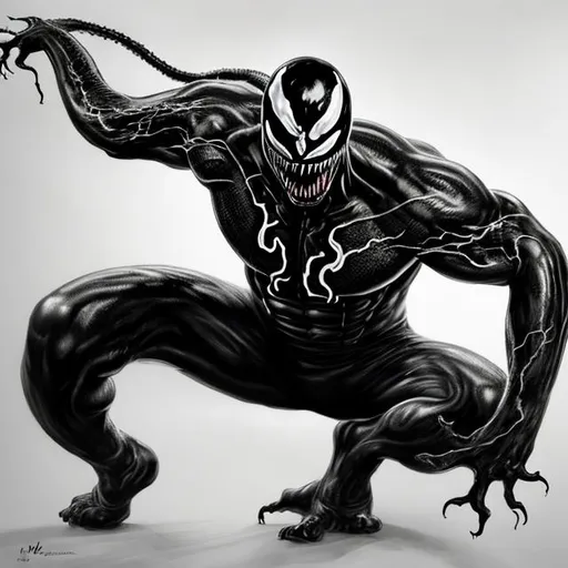 Prompt: venom, hyper realistic, black, 