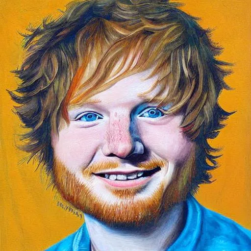 Prompt: Ed Sheeran as a cat, detailed painting 