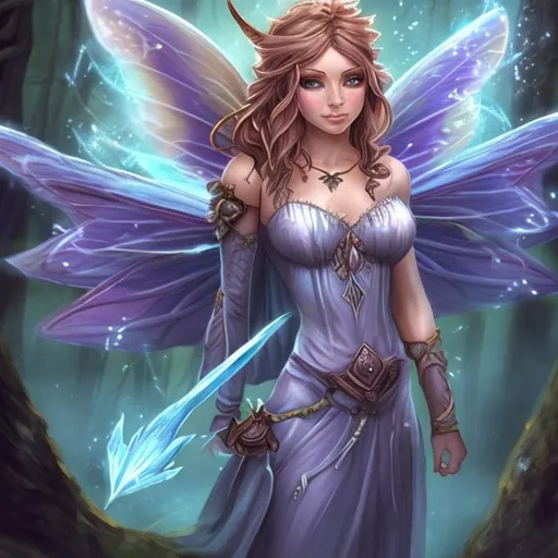 Prompt: Female Fairy wild magic sorcerer
