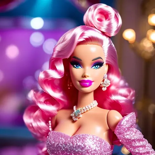 Prompt: Highest quality picture of Barbie as Amanda Lepore