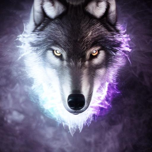 Beautiful Majestic Spectral Wolf, Patronus, Transpar 