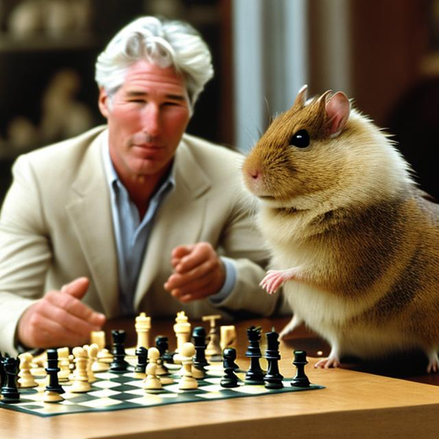 Richard gere and a gerbil playing chess