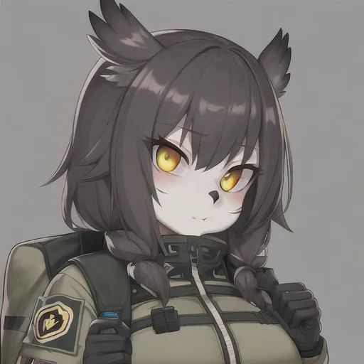 Prompt: Owl girl, Owl, sniper, special force, tactical, dark night, furry, best quality, masterpiece, clear lines, detailed description of face