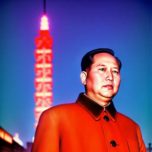 1960s style ad campaign poster of Mao Zedong standin... | OpenArt