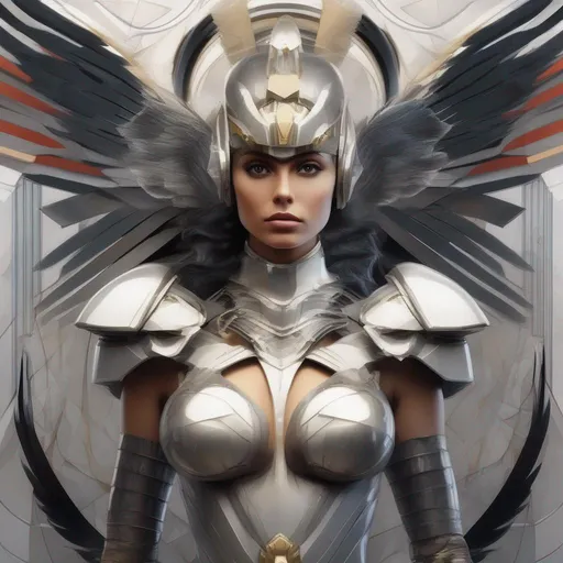 Prompt: Queen-Valkyrie, masterpiece, Best Quality, in futurism style