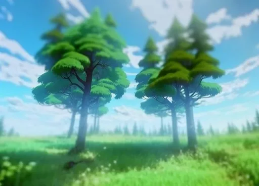 Prompt: Make it anime style realistic forest