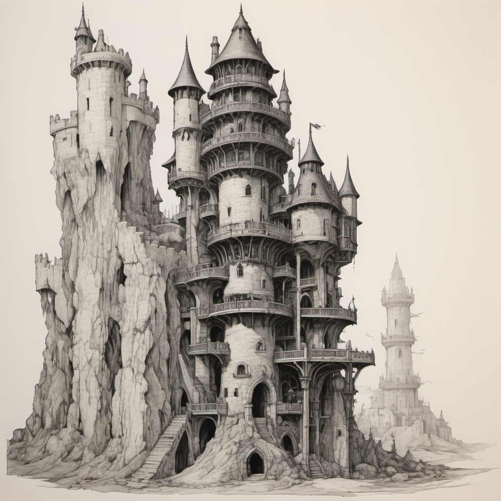 Fantasy Castle In Moonlight II by Print Collector