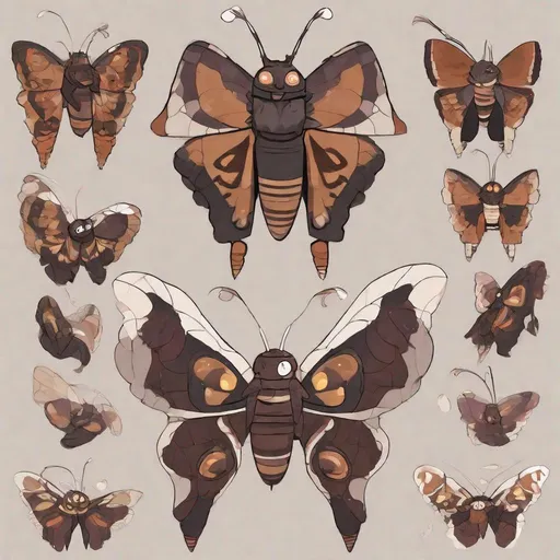 Prompt: Your OC is a massive funtime moth, with inviting burnt umber eyes. They identify as male, and have a grating voice. As an accessory, they have socks, and they can be seen holding a microphone. 