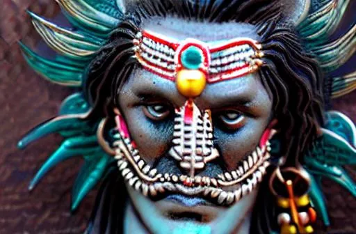 Prompt: Lord Shiva as Marvel Hero, Indian man, Earrings