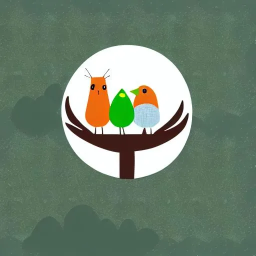 Prompt: forest, team, bird, earth, illustration, minimalism, vector, recycle, app,