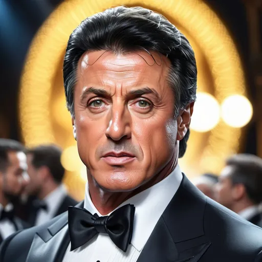 Prompt: Waist high Portrait of a handsome (Sylvester Stallone) in tuxedo,  perfect detailed face, detailed symmetric hazel eyes with circular iris, realistic, stunning realistic photograph, 3d render, octane render, intricately detailed, cinematic, trending on art station, Isometric, Centered hyper  realistic cover photo, awesome full color, hand drawn, dark, gritty, Klimt, erte 64k, high definition, cinematic, neoprene, portrait featured on unsplashed, stylized digital art, smooth, ultra high definition, 8k, unreal engine 5, ultra sharp focus, intricate artwork masterpiece, ominous, epic, trending on art station, highly detailed, vibrant, ultra-realistic, concept art, elegant, highly detailed, intricate, sharp focus, depth of field, f/1.8, 85mm, medium shot, mid shot, (((professionally color graded))), bright soft diffused light, (volumetric fog), trending on Instagram, hdr 4k, 8k