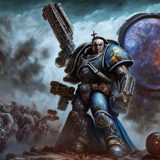 Hyper realistic Space Marine epic