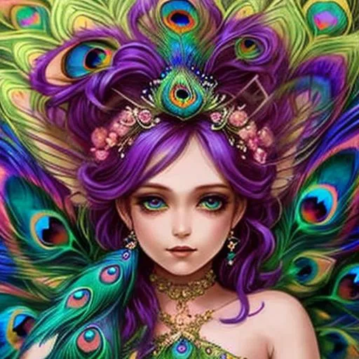 peacock fairy goddess , pastel colors | OpenArt