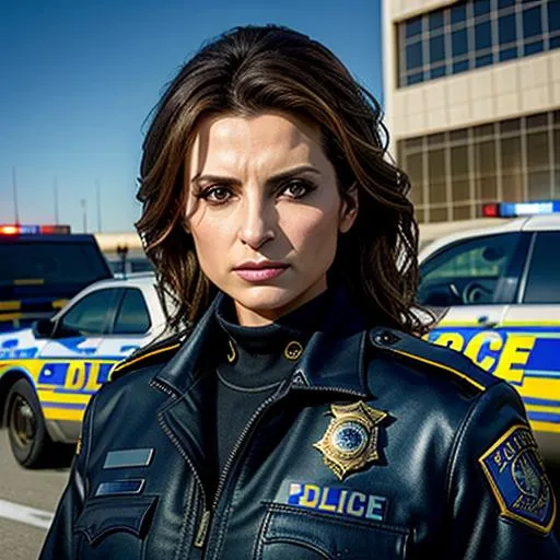 Prompt: {wide angle} {long shot} {center shot} 3D, HD, Dark, Sinister, Dangerous, Stana Katic as super hot {Police Officer}) {facing camera}, Expansive Urban background, ultra-detailed, backlit, shadows, ultra-sharp focus, detail, ominous, symmetrical, golden ratio, intricate, cinematic character render, unreal engine 5, 64K --s98500 open unbuttoned