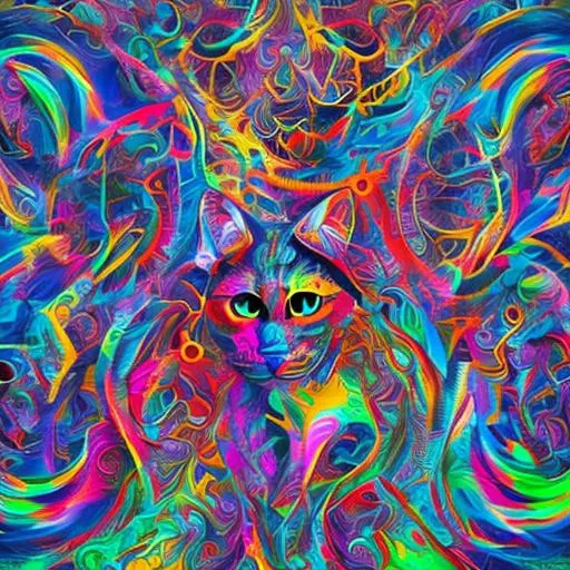 Prompt: Extreme abstract Generative art, cats
