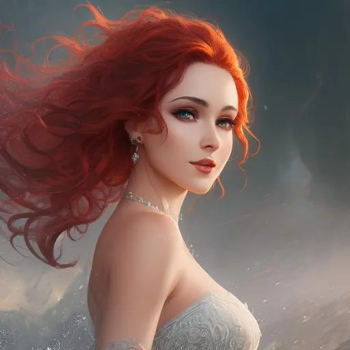 Prompt: splash art, by Greg rutkowski, hyper detailed perfect face,

a red hair long curly girl stretching, full body, long legs, perfect body,

high-resolution beauty face, perfect proportions, smiling, intricate hyperdetailed hair, light makeup, sparkling, highly detailed, intricate hyperdetailed doe shining eyes,  

Elegant, ethereal, graceful,

HDR, UHD, high res, 64k, cinematic lighting, special effects, hd octane render, professional photograph, studio lighting, trending on artstation