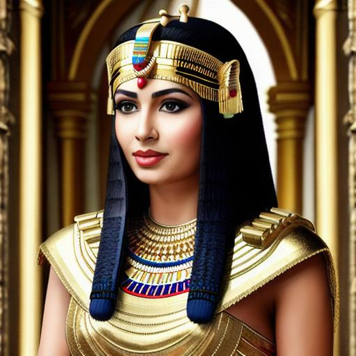 Cleopatra wearing Egyptian dress is speaking at Serb... | OpenArt