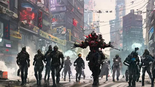 Prompt: Cyberpunk mechs, Riots in the streets, corporate corruption, cities burning, and a single flower in the chaos, tear gas, gas masks, pills, cash money