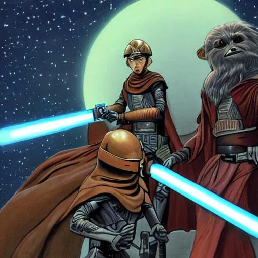 Prompt: Paul Atreides and feyd rautha duel in the style of ralph mcquarrie Star Wars art