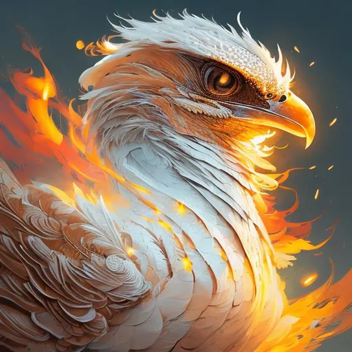 Prompt: cute phyrexian phoenix hawk, moon in background, portrait,  sparkling eyes, expressive eyes, big flowing flaming feathers, beautiful feathers, sharp features, highly detailed, digital painting, artstation, concept art, smooth, sharp focus, illustration, art by greg rutkowski and artgerm